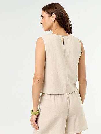 Top senza maniche con scollo rotondo