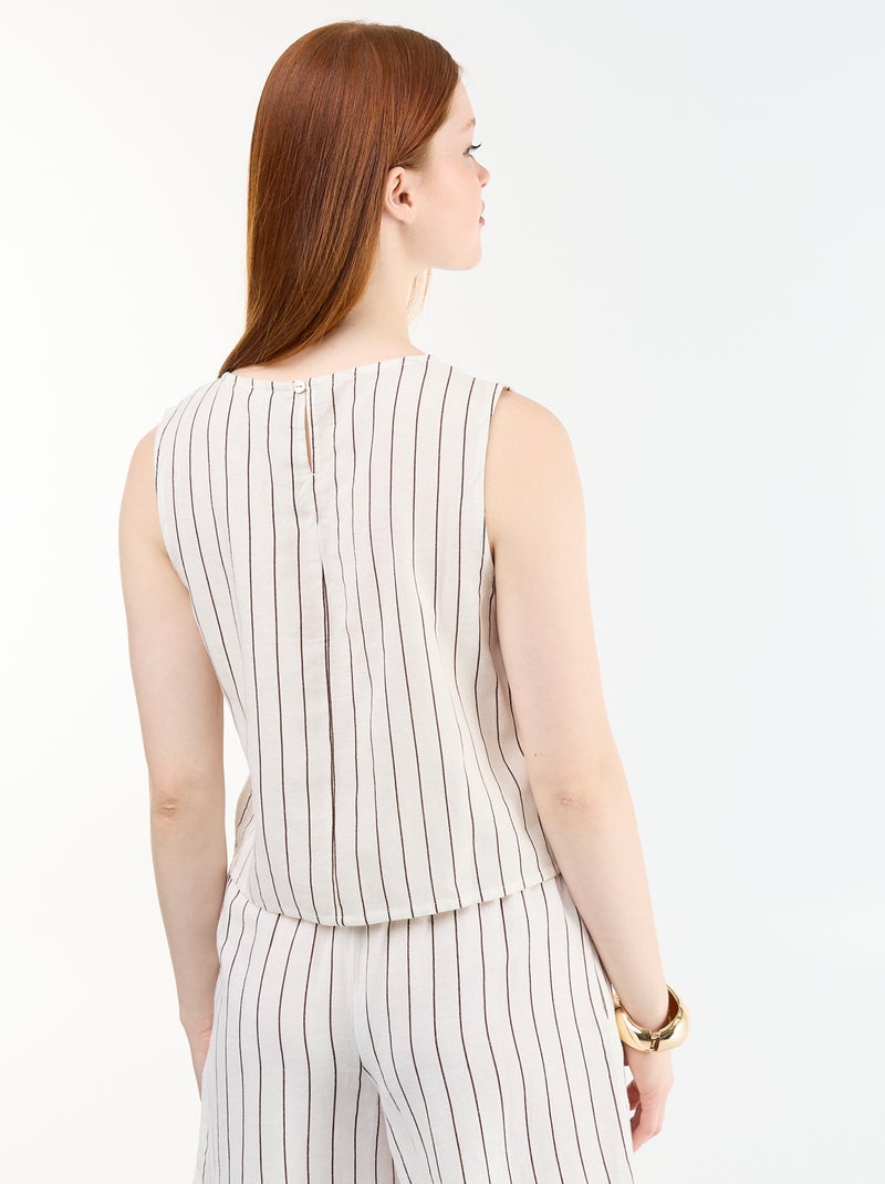 Top senza maniche con scollo rotondo Bianco - Kiabi