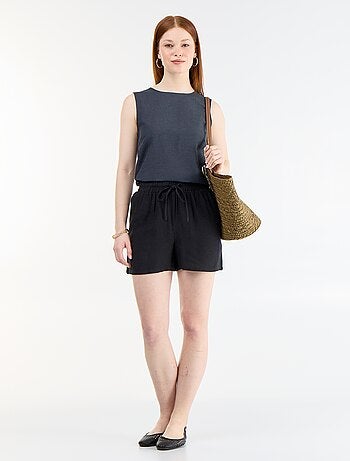 Top senza maniche con scollo rotondo
