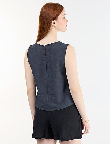 Top senza maniche con scollo rotondo