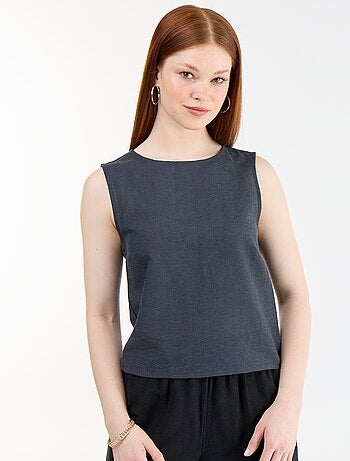 Top senza maniche con scollo rotondo