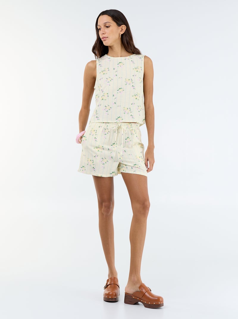 Top senza maniche con scollo rotondo Giallo - Kiabi