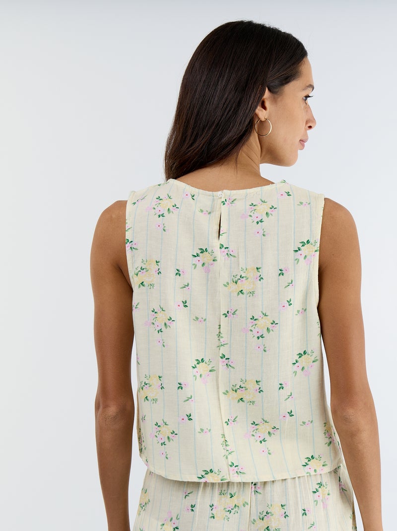 Top senza maniche con scollo rotondo Giallo - Kiabi