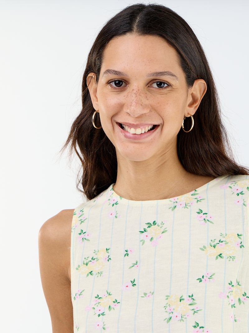 Top senza maniche con scollo rotondo Giallo - Kiabi