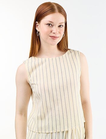 Top senza maniche con scollo rotondo