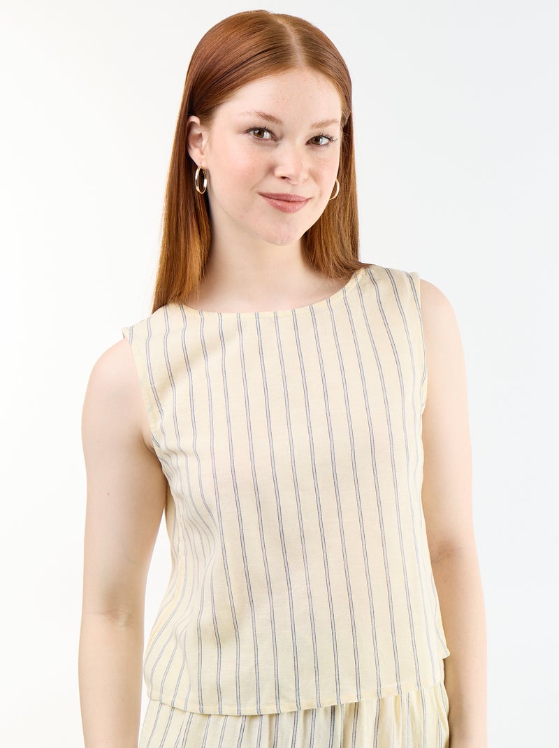 Top senza maniche con scollo rotondo Giallo - Kiabi