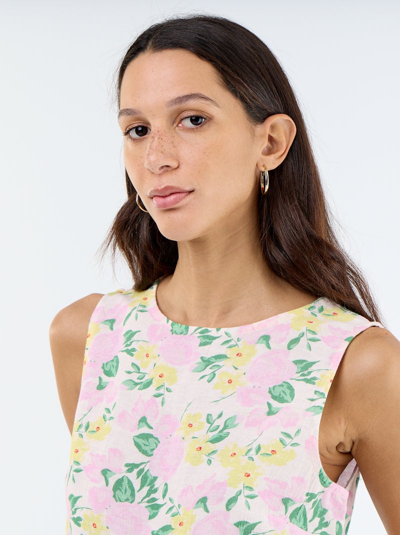 Top senza maniche con scollo rotondo Rosa - Kiabi