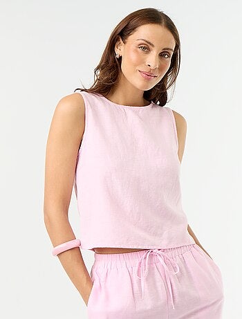 Top senza maniche con scollo rotondo