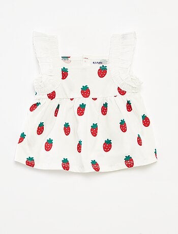 Top senza maniche con volant