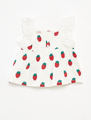 Top senza maniche con volant