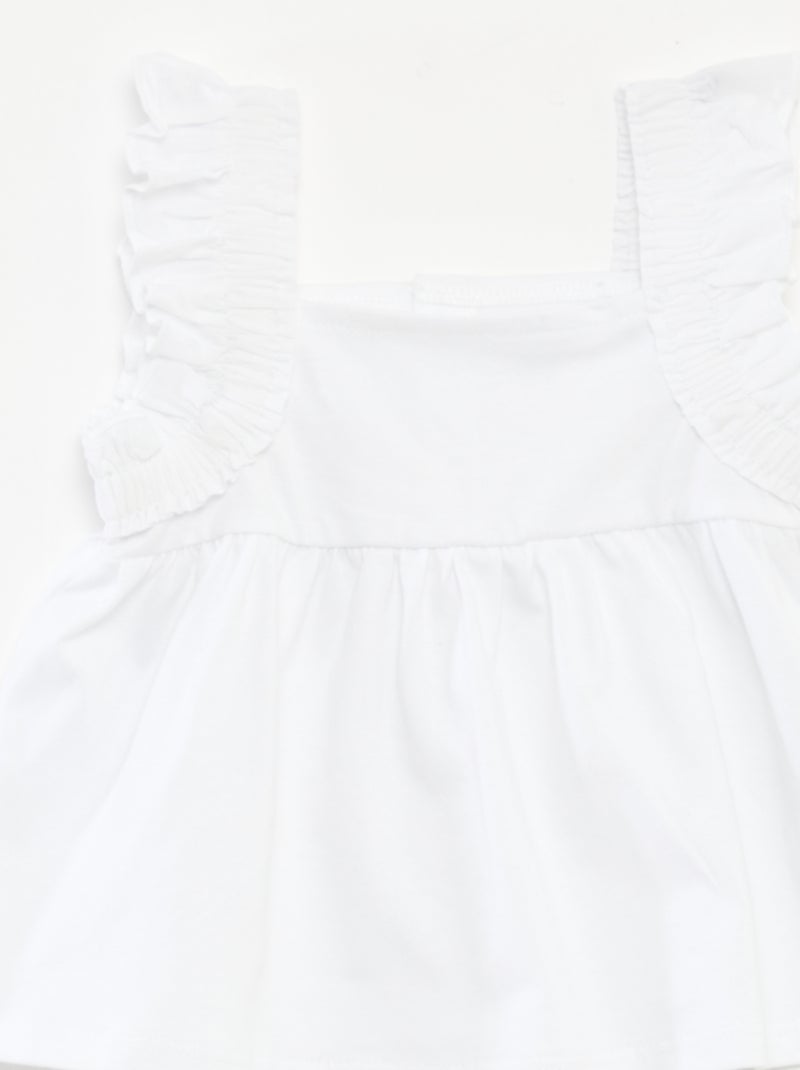 Top senza maniche con volant bianco - Kiabi