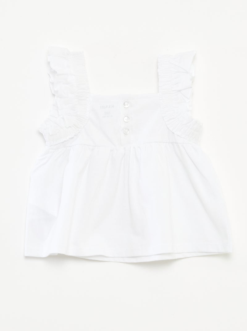 Top senza maniche con volant bianco - Kiabi