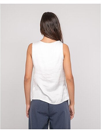 Top senza maniche effetto satin FARESSIE