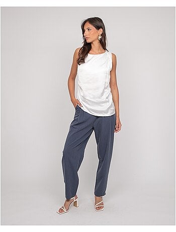 Top senza maniche effetto satin FARESSIE
