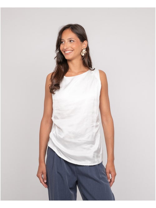 Top senza maniche effetto satin FARESSIE - Kiabi Top senza maniche effetto satin FARESSIE - Kiabi