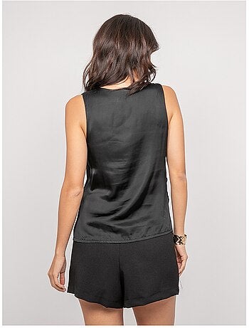 Top senza maniche effetto satin FARESSIE