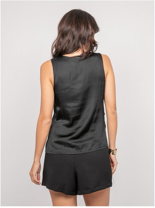 Top senza maniche effetto satin FARESSIE - Kiabi Top senza maniche effetto satin FARESSIE - Kiabi
