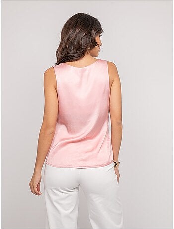Top senza maniche effetto satin FARESSIE