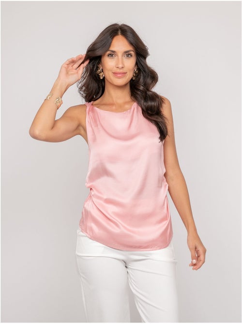 Top senza maniche effetto satin FARESSIE - Kiabi Top senza maniche effetto satin FARESSIE - Kiabi