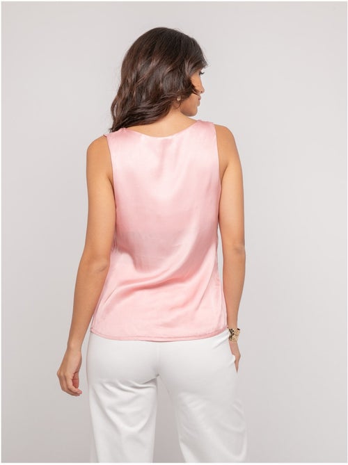 Top senza maniche effetto satin FARESSIE - Kiabi Top senza maniche effetto satin FARESSIE - Kiabi