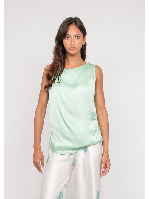Top senza maniche effetto satin FARESSIE - Kiabi Top senza maniche effetto satin FARESSIE - Kiabi