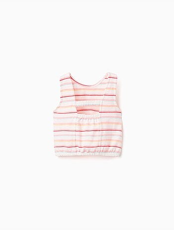 Top senza maniche in cotone a righe