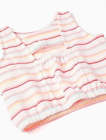 Top senza maniche in cotone a righe