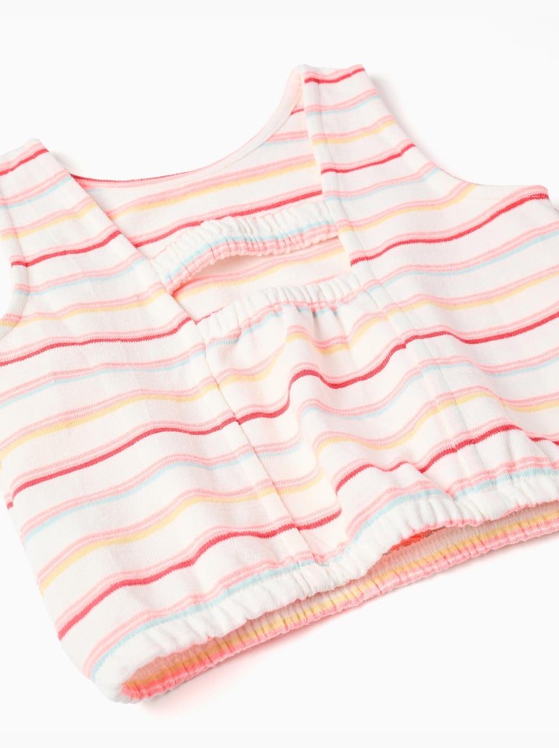 Top senza maniche in cotone a righe Bianco - Kiabi