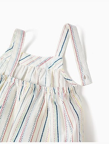 Top senza maniche in cotone con a righe etniche B&S