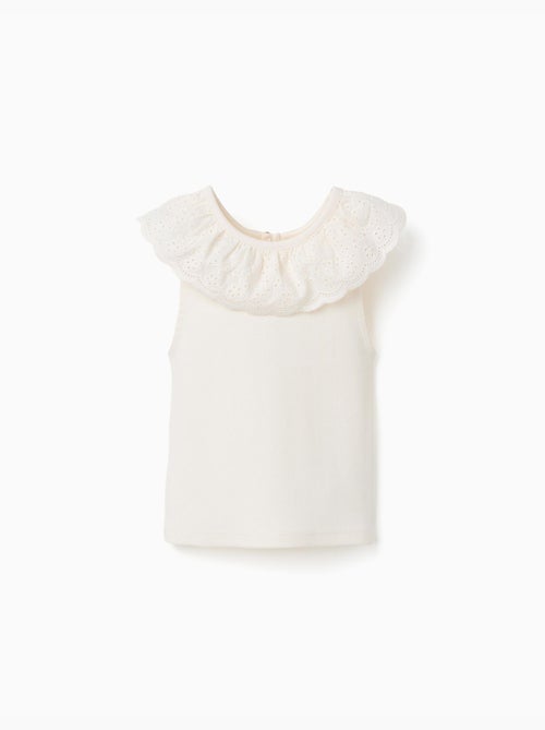 Top senza maniche in cotone con Collo ricamato - Kiabi