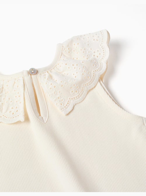 Top senza maniche in cotone con Collo ricamato - Kiabi