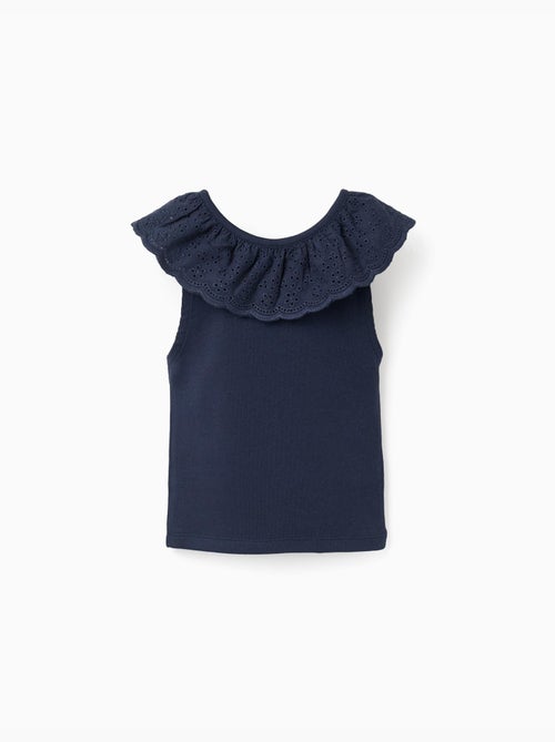 Top senza maniche in cotone con Collo ricamato - Kiabi