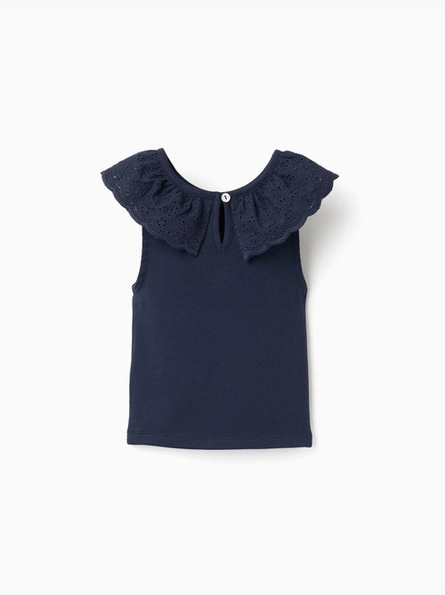 Top senza maniche in cotone con Collo ricamato - Kiabi