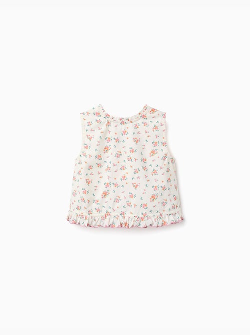 Top senza maniche in cotone con motivo floreale - Kiabi Top senza maniche in cotone con motivo floreale - Kiabi