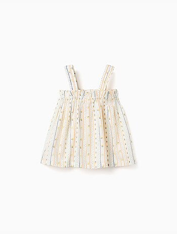 Top senza maniche in cotone con motivo floreale