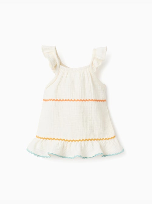 Top senza maniche in cotone con rouches - Kiabi