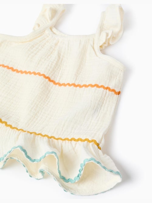 Top senza maniche in cotone con rouches - Kiabi