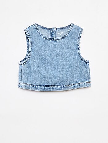 Top senza maniche in denim