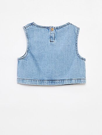 Top senza maniche in denim