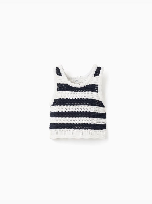 Top senza maniche in maglia di cotone a righe - Kiabi