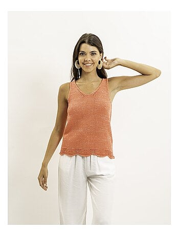 Top senza maniche in maglia lurex KENATRA