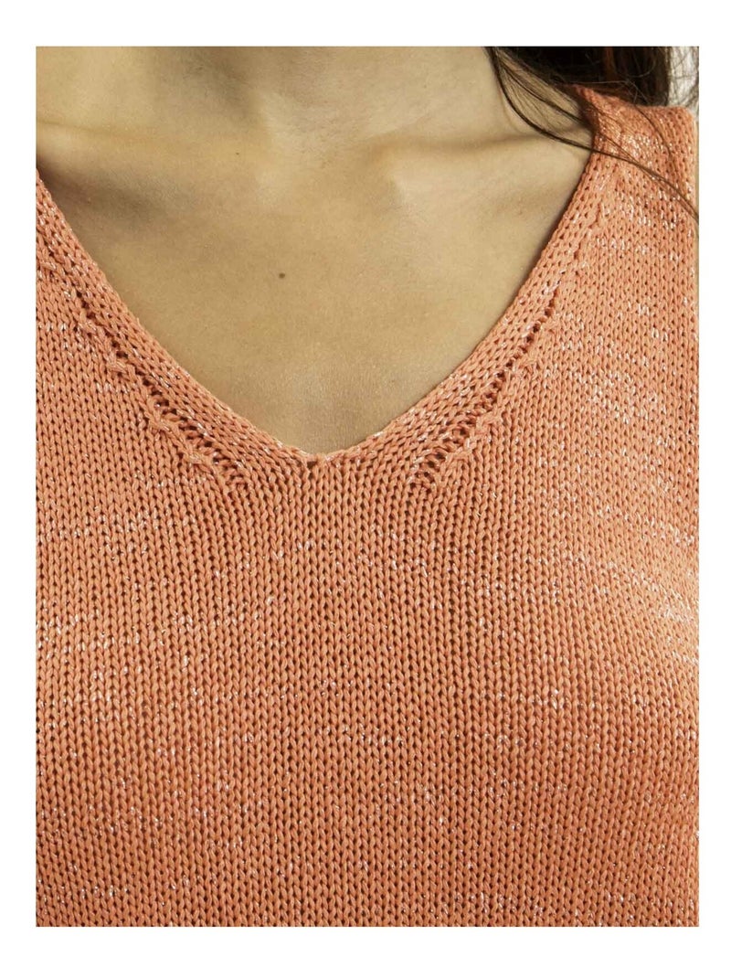 Top senza maniche in maglia lurex KENATRA Arancione corallo - Kiabi