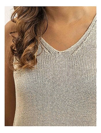 Top senza maniche in maglia lurex KENATRA