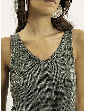 Top senza maniche in maglia lurex KENATRA