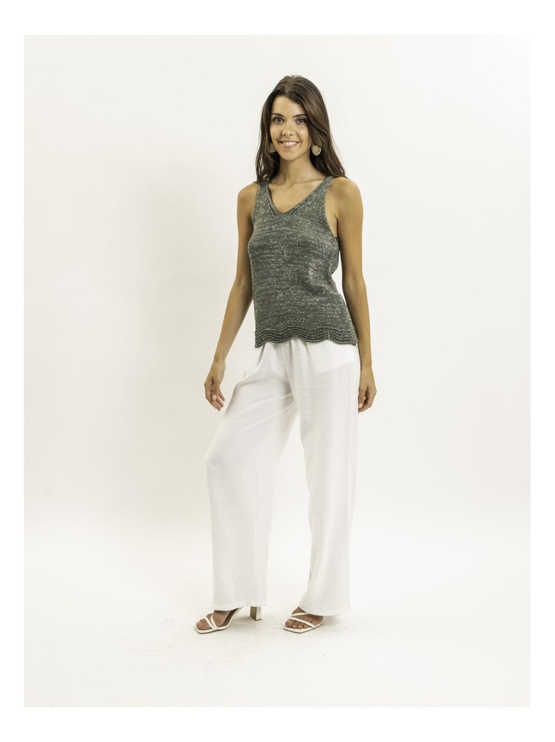 Top senza maniche in maglia lurex KENATRA Cachi - Kiabi