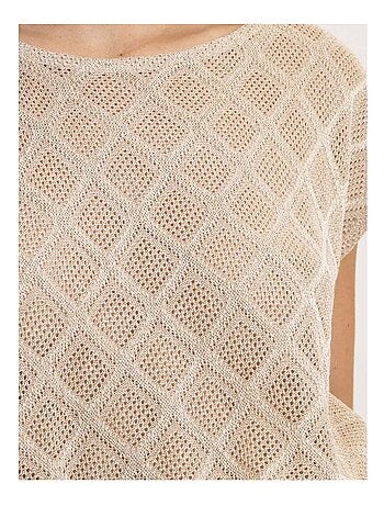 Top senza maniche in maglia traforata FEPIRA