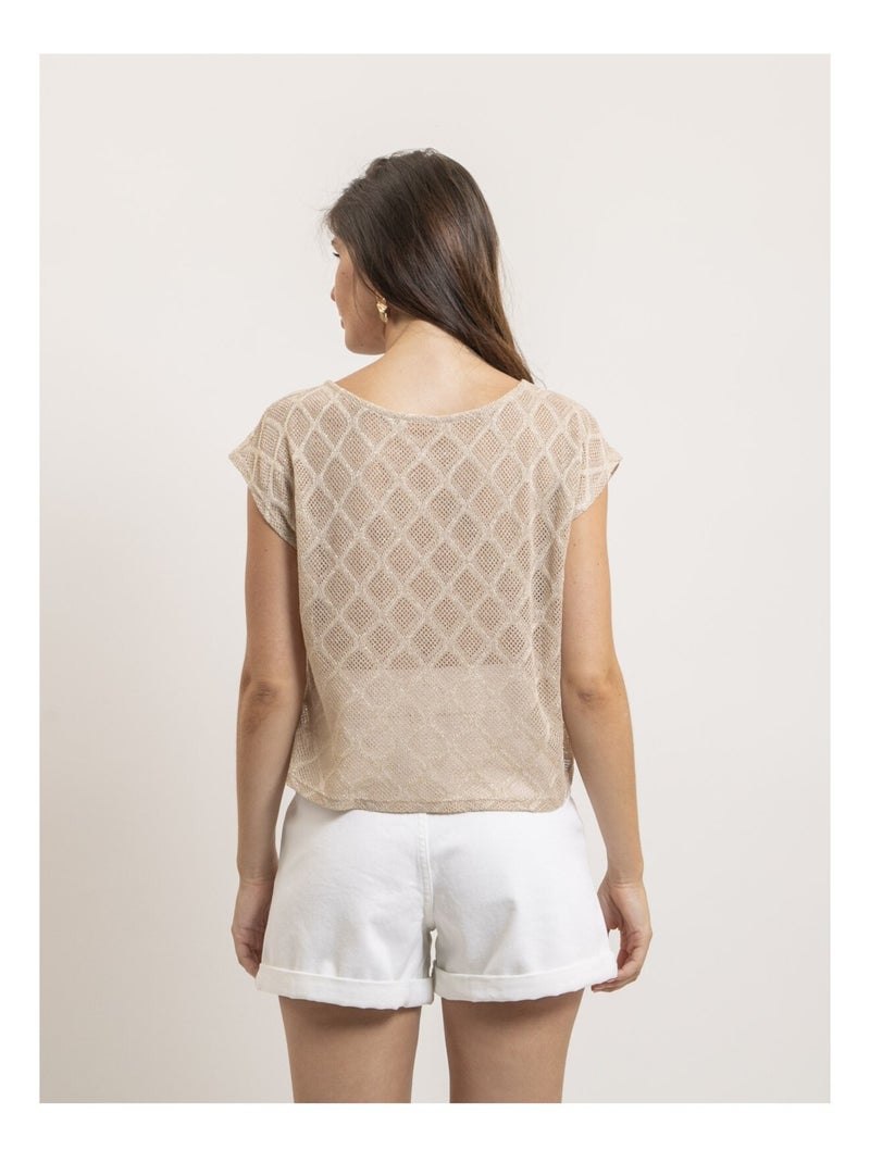 Top senza maniche in maglia traforata FEPIRA Nero Dorato - Kiabi