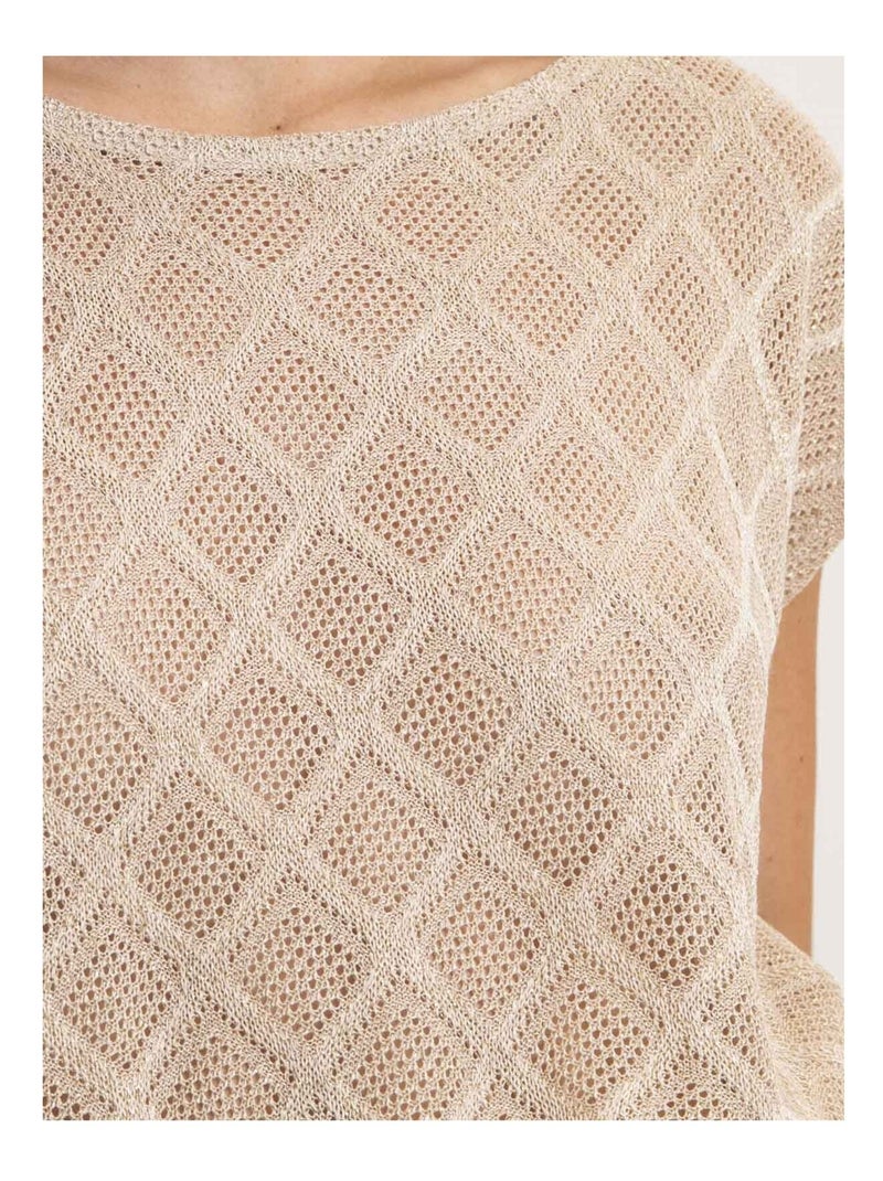 Top senza maniche in maglia traforata FEPIRA Nero Dorato - Kiabi