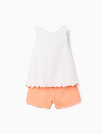 Top senza maniche + pantaloncini in cotone