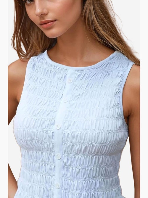 Top slim fit a girocollo testurizzato hiccup - Kiabi Top slim fit a girocollo testurizzato hiccup - Kiabi